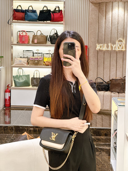 LV Lockme Tender in Black in Grained Calf Leather