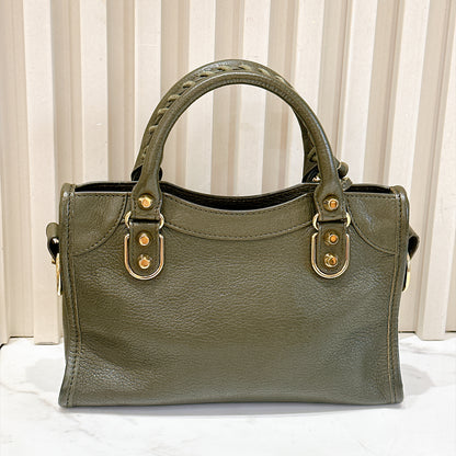 Balenciaga City Mini in Khaki GHW