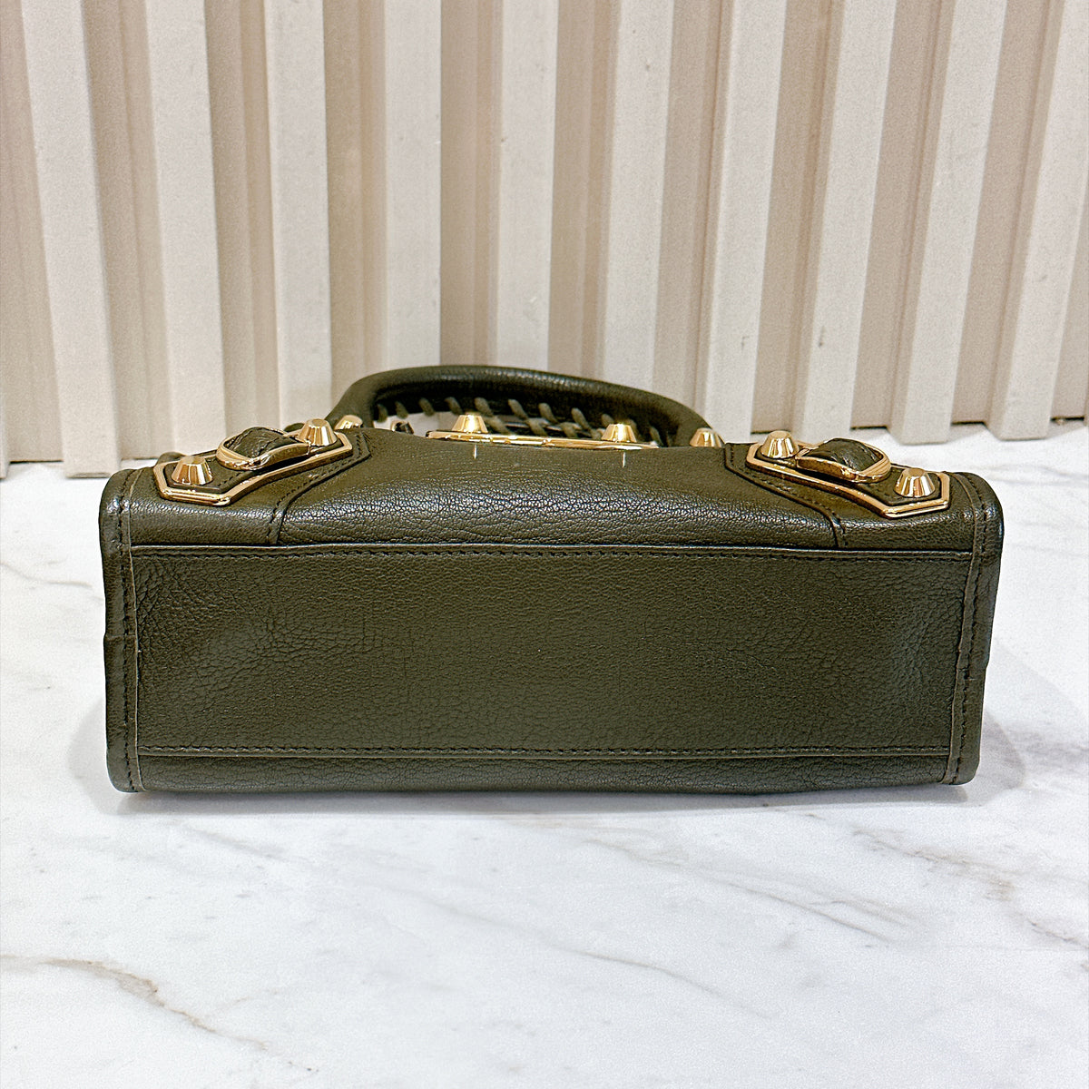 Balenciaga City Mini in Khaki GHW