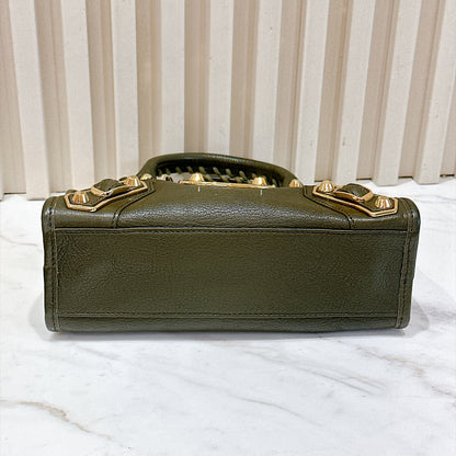 Balenciaga City Mini in Khaki GHW