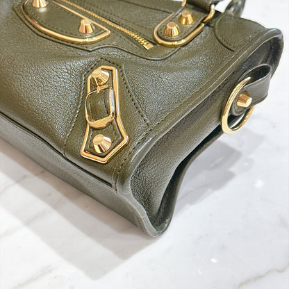 Balenciaga City Mini in Khaki GHW