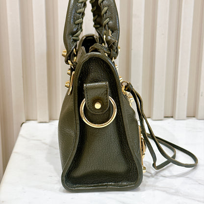 Balenciaga City Mini in Khaki GHW