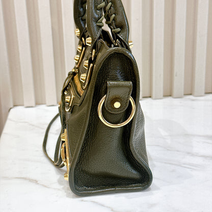 Balenciaga City Mini in Khaki GHW