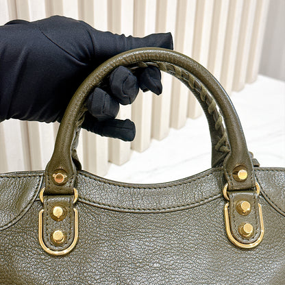 Balenciaga City Mini in Khaki GHW