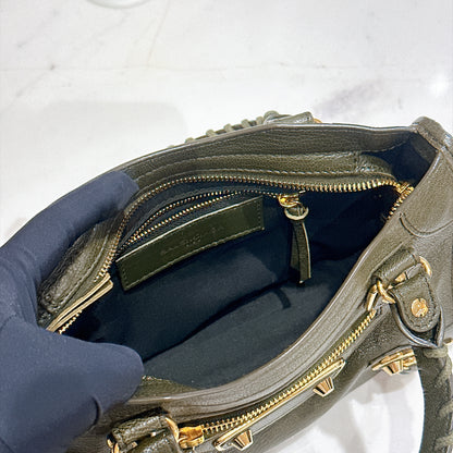 Balenciaga City Mini in Khaki GHW