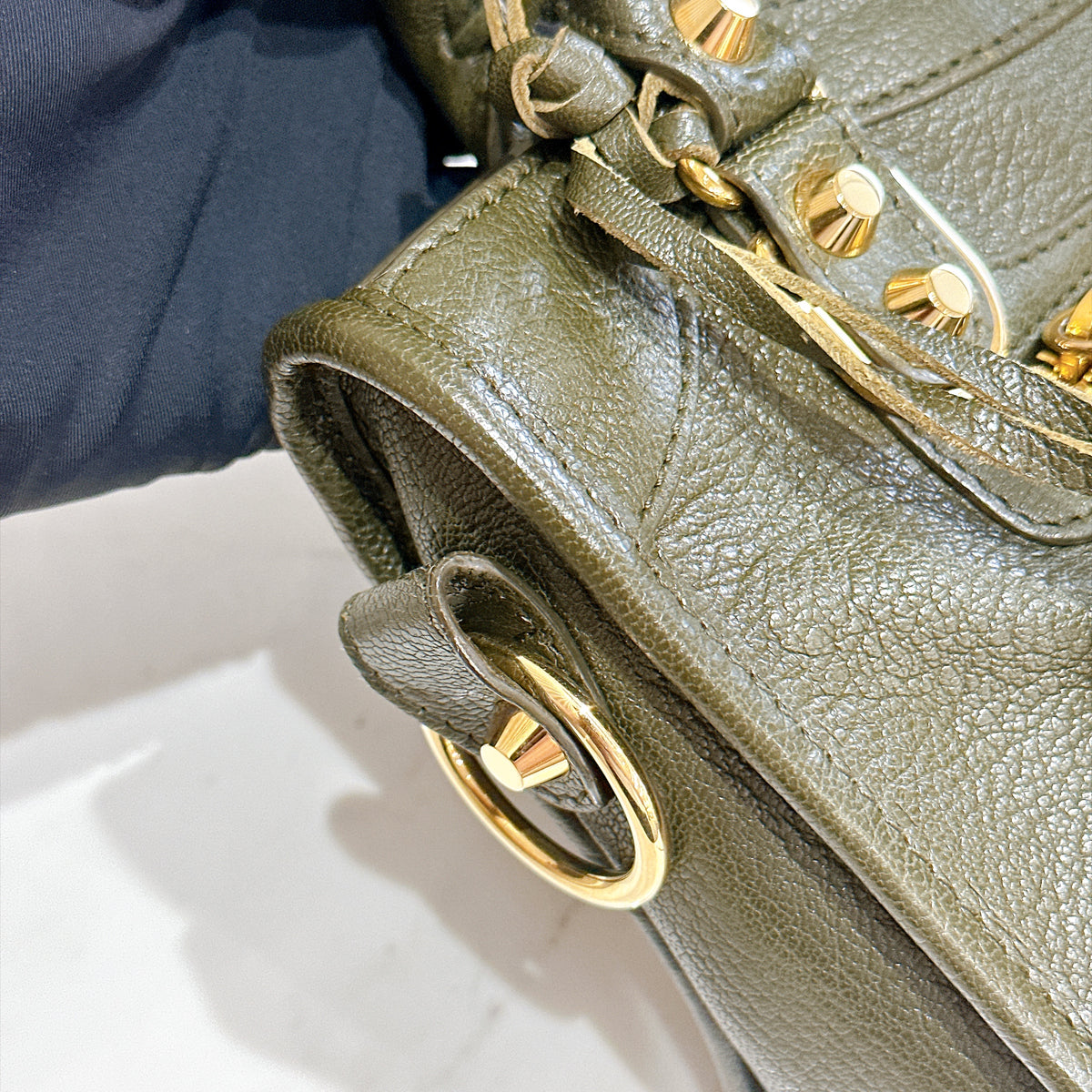 Balenciaga City Mini in Khaki GHW