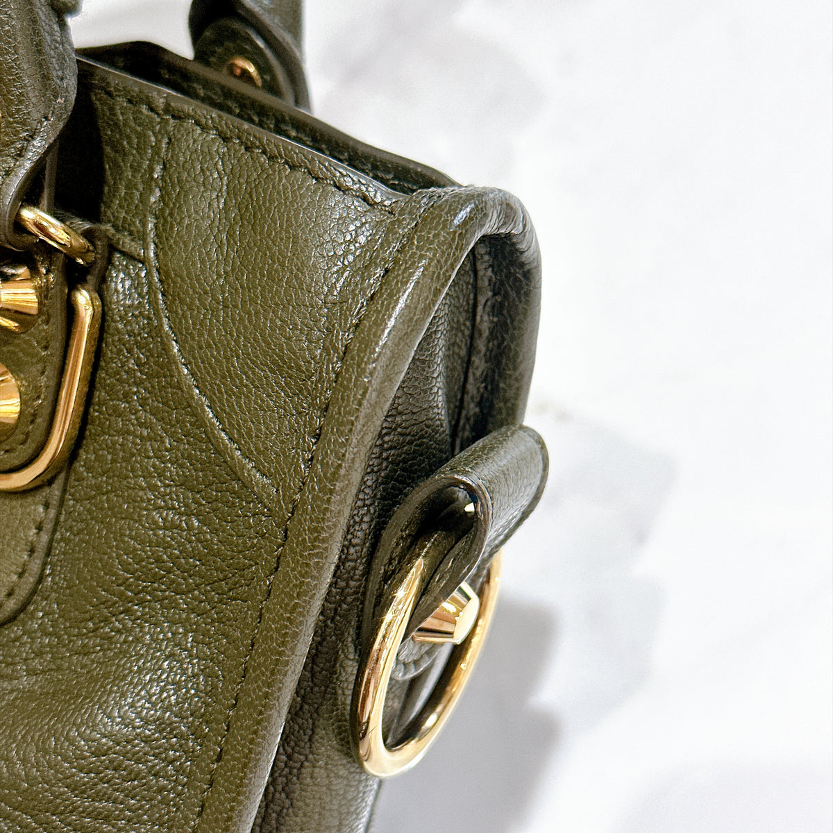 Balenciaga City Mini in Khaki GHW