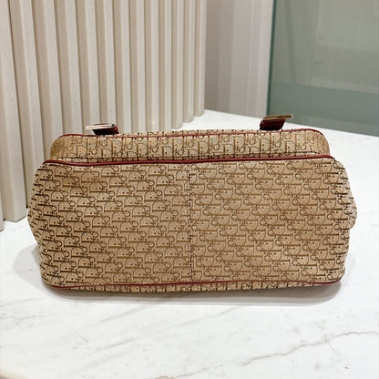 Dior Monogram Columbus Pocket Shoulder Bag in Beige / Red