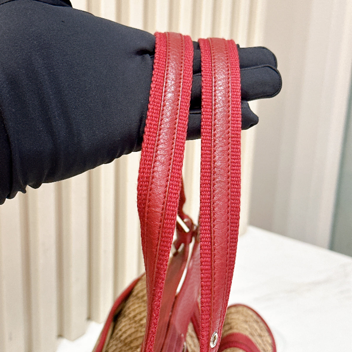 Dior Monogram Columbus Pocket Shoulder Bag in Beige / Red