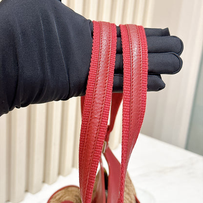 Dior Monogram Columbus Pocket Shoulder Bag in Beige / Red