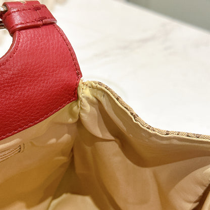 Dior Monogram Columbus Pocket Shoulder Bag in Beige / Red