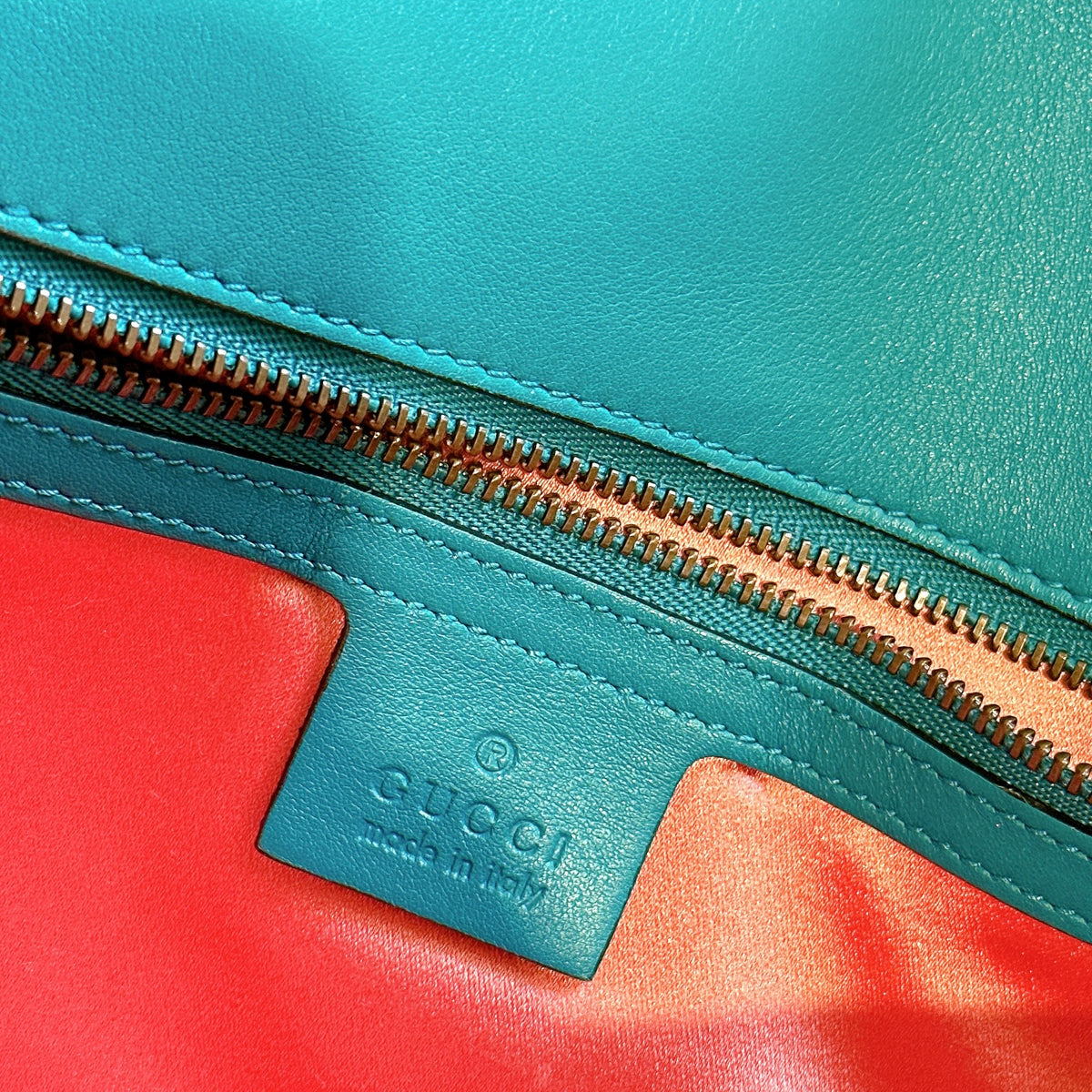 Gucci GG Marmont Small in Turquoise Velvet