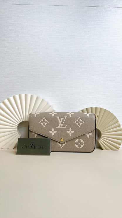 LV Felicie Pochette in Touterelle/Creme Empreinte Leather