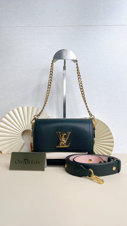 LV Lockme Tender in Black in Grained Calf Leather