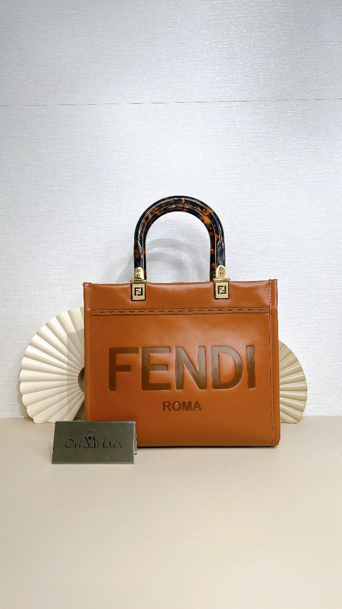 Fendi Sunshine Small Tote in Brown