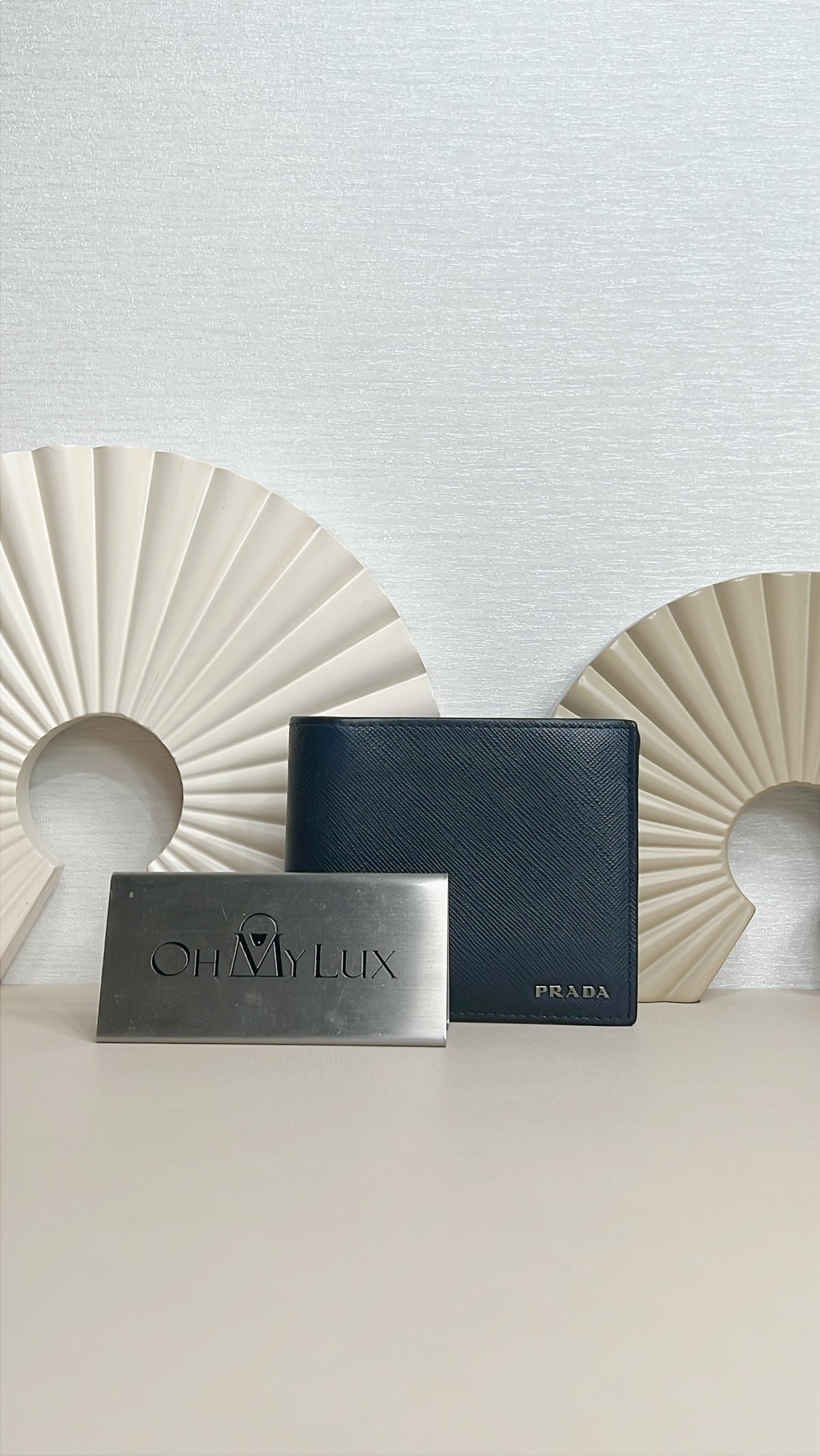 Prada Saffiano Leather Wallet in Baltico