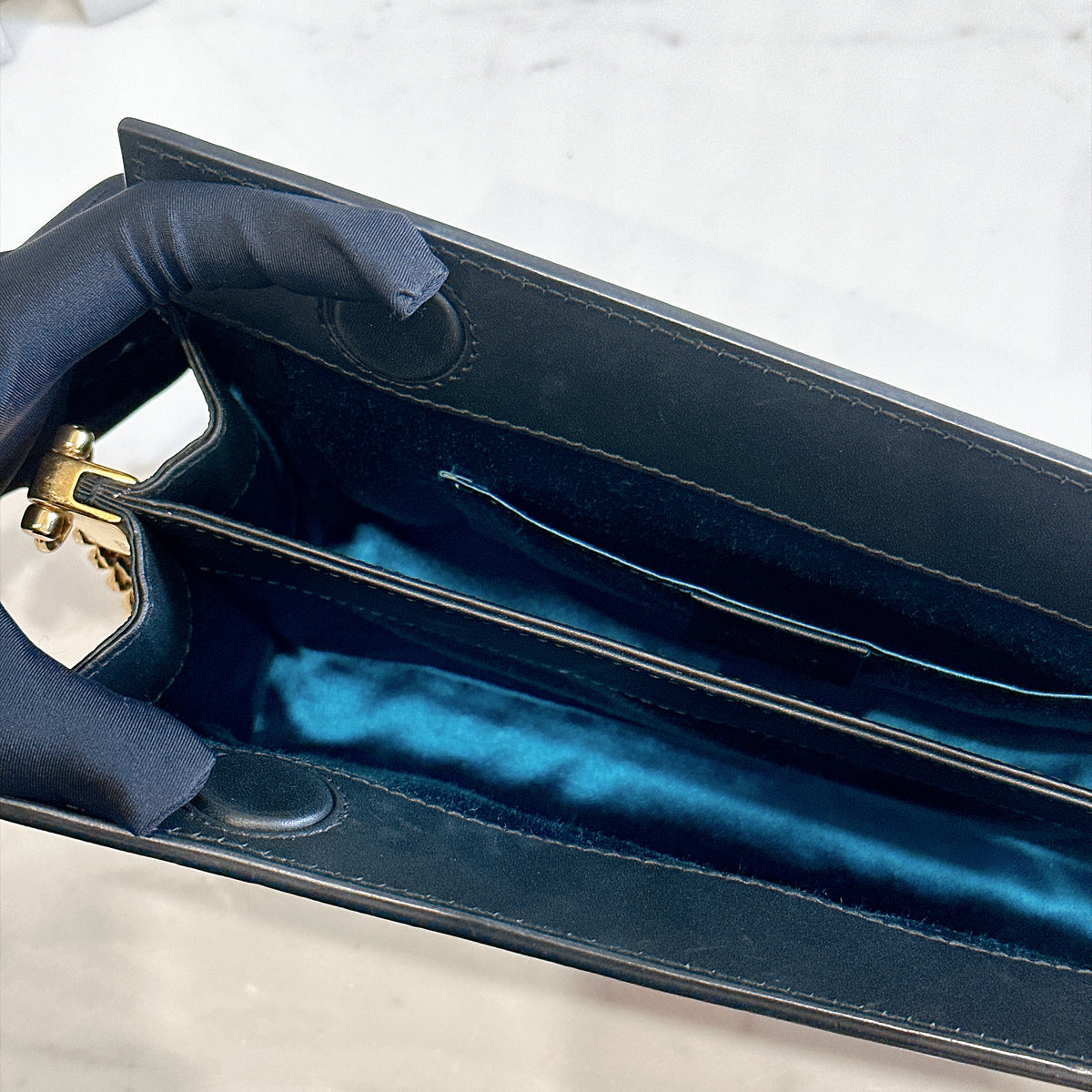 Gucci Suede Patent Ophidia Chain Bag Black