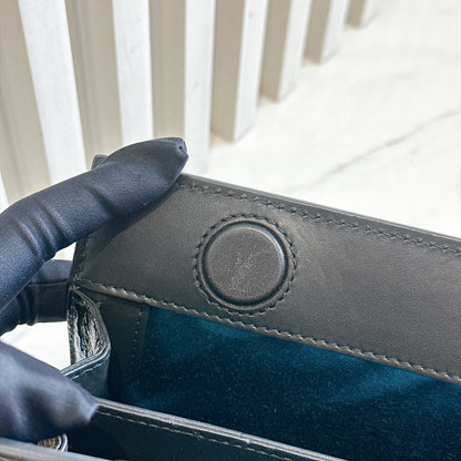 Gucci Suede Patent Ophidia Chain Bag Black