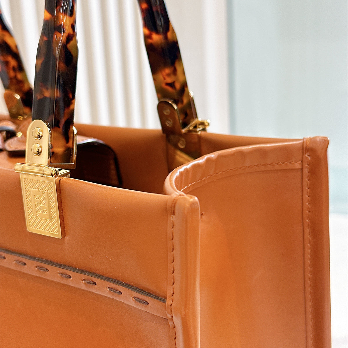 Fendi Sunshine Small Tote in Brown