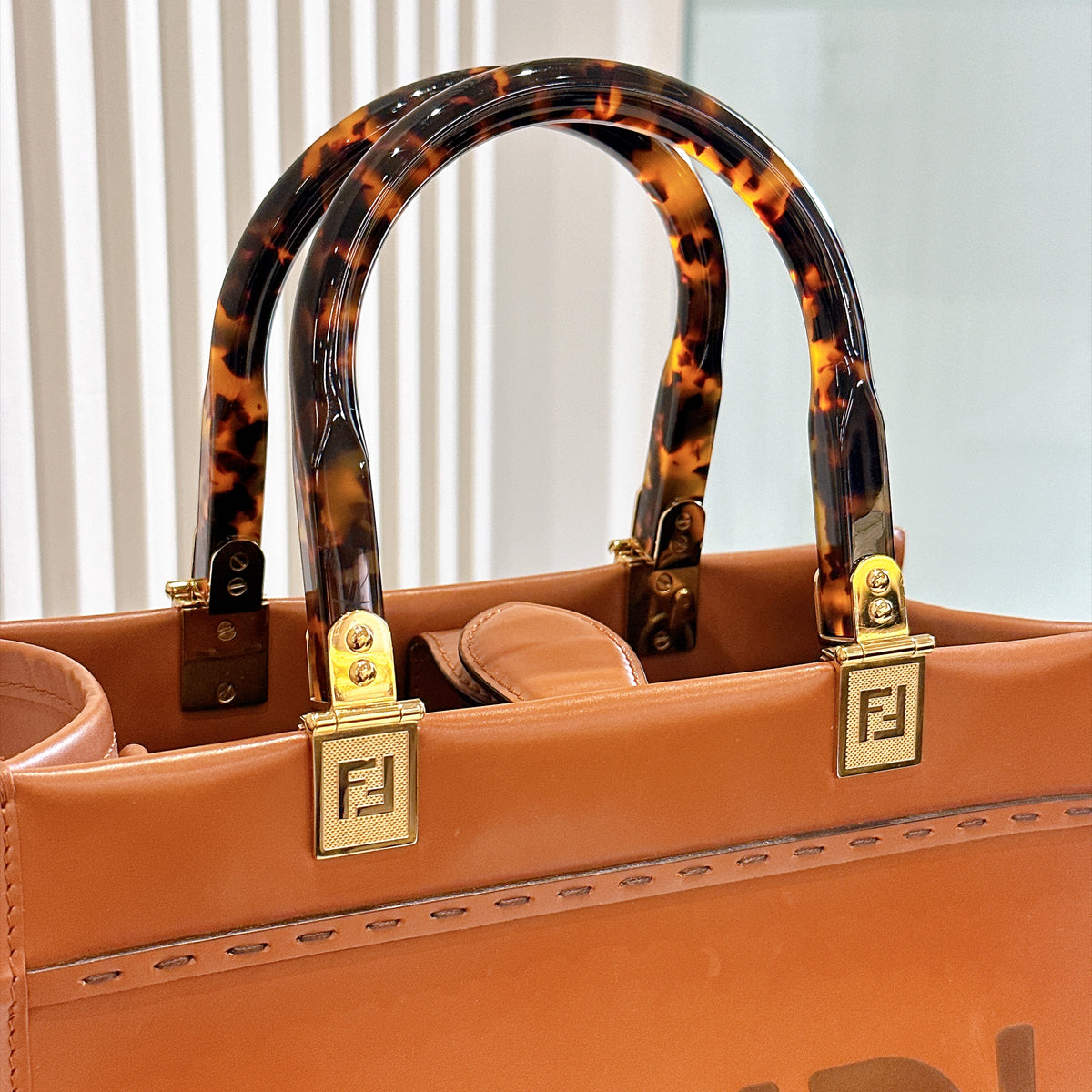 Fendi Sunshine Small Tote in Brown