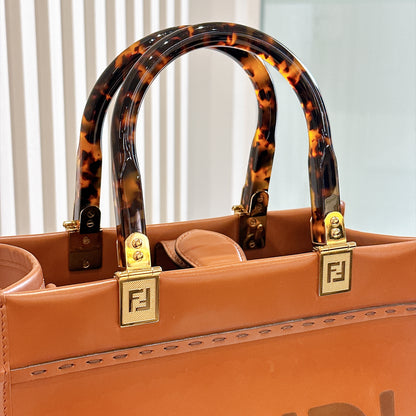 Fendi Sunshine Small Tote in Brown