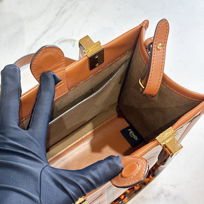 Fendi Sunshine Small Tote in Brown