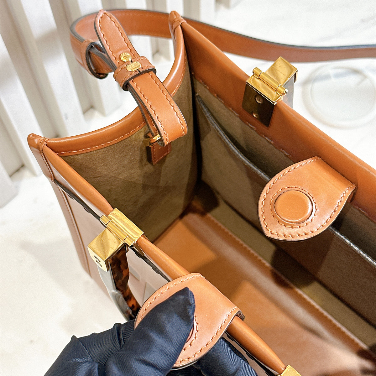 Fendi Sunshine Small Tote in Brown