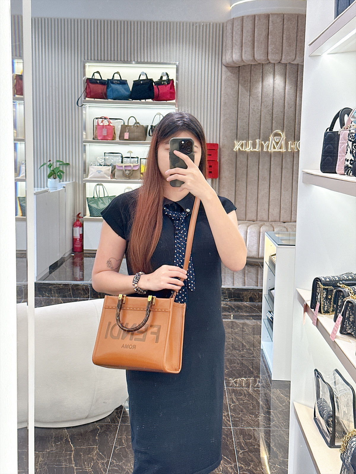 Fendi Sunshine Small Tote in Brown