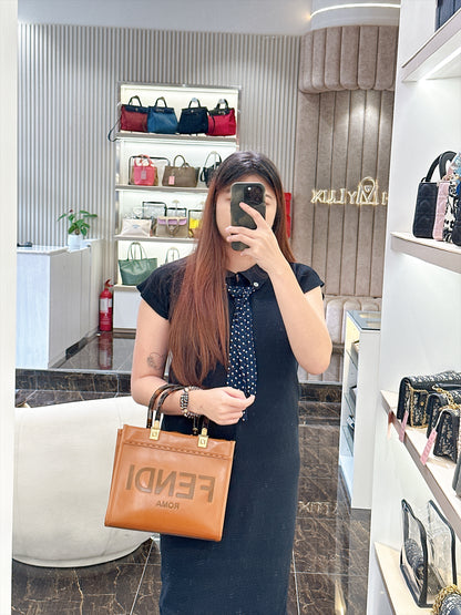 Fendi Sunshine Small Tote in Brown