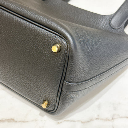 Hermes Picotin 18 Noir in GHW