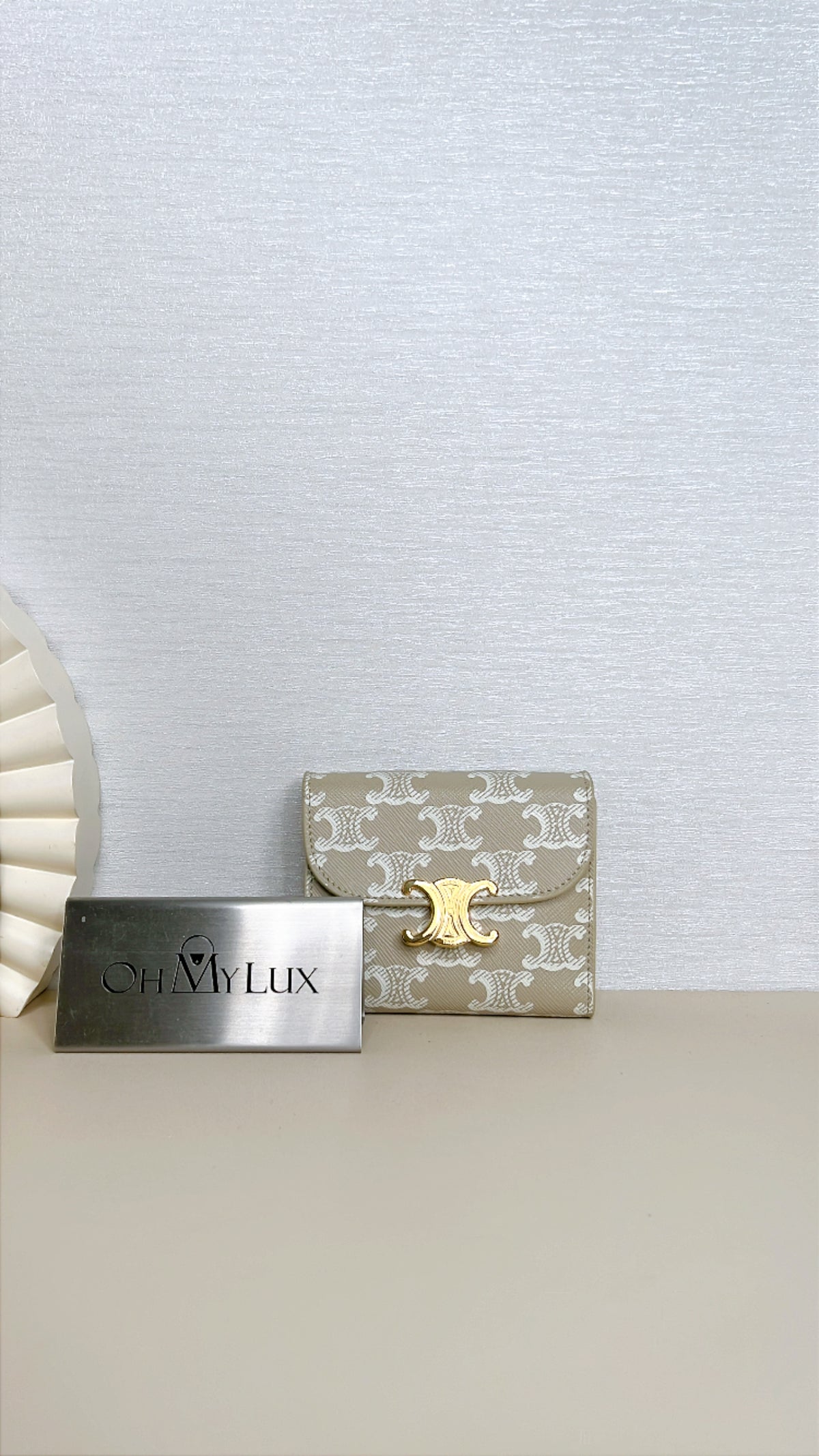 Celine Small Flap Wallet in Grege