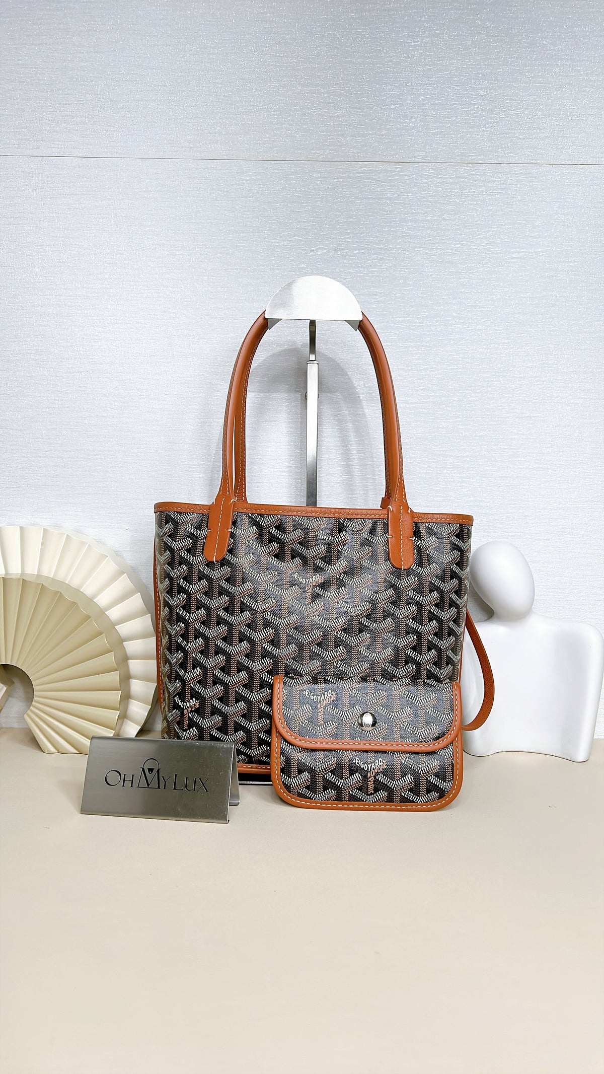 Goyard Mini Anjou in Black and Tan