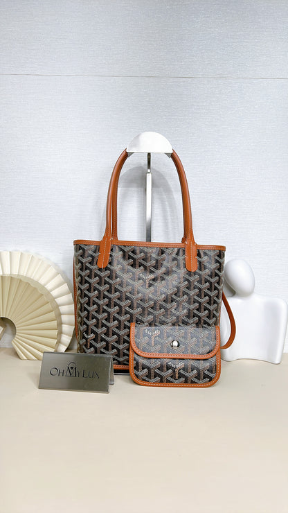 Goyard Mini Anjou in Black and Tan