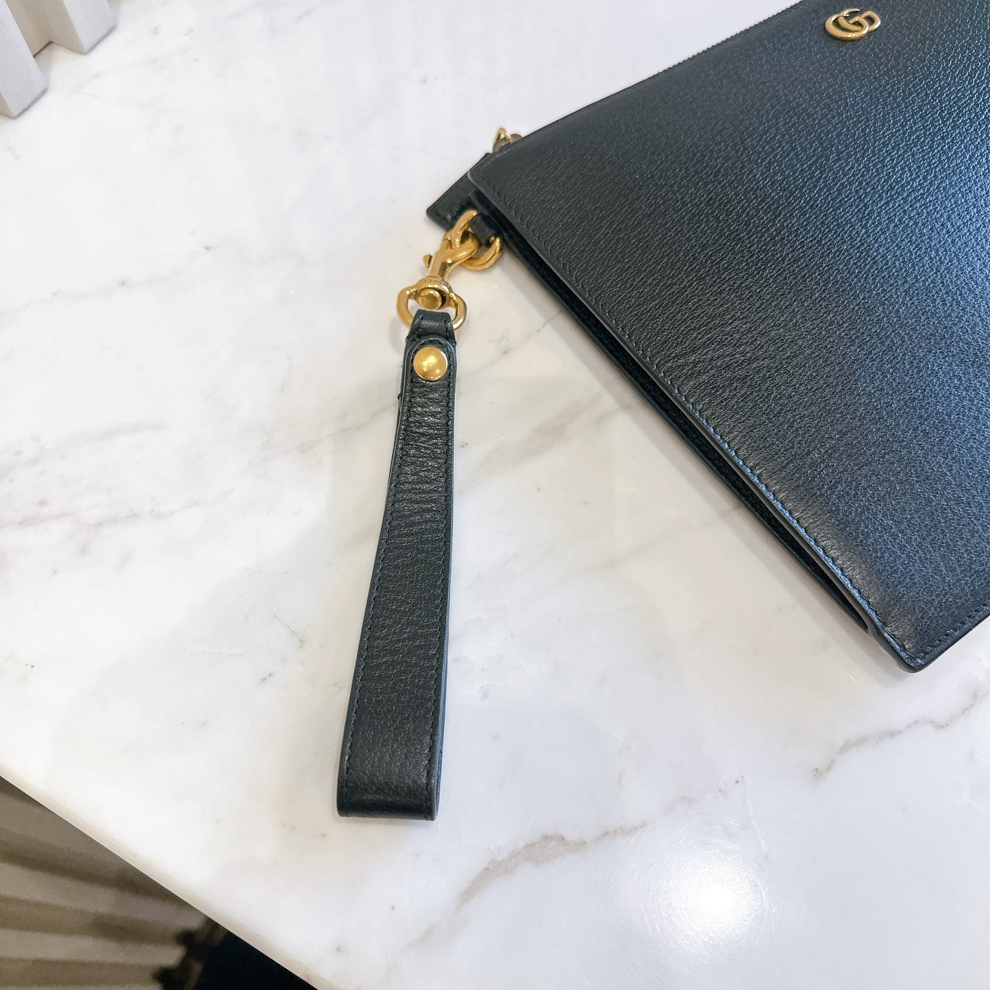 Gucci GG Marmont Clutch in Black GHW