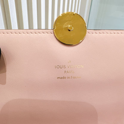 LV Monogram Flore Chain Wallet in Rose Ballerine