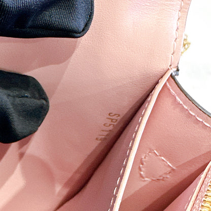 LV Monogram Flore Chain Wallet in Rose Ballerine
