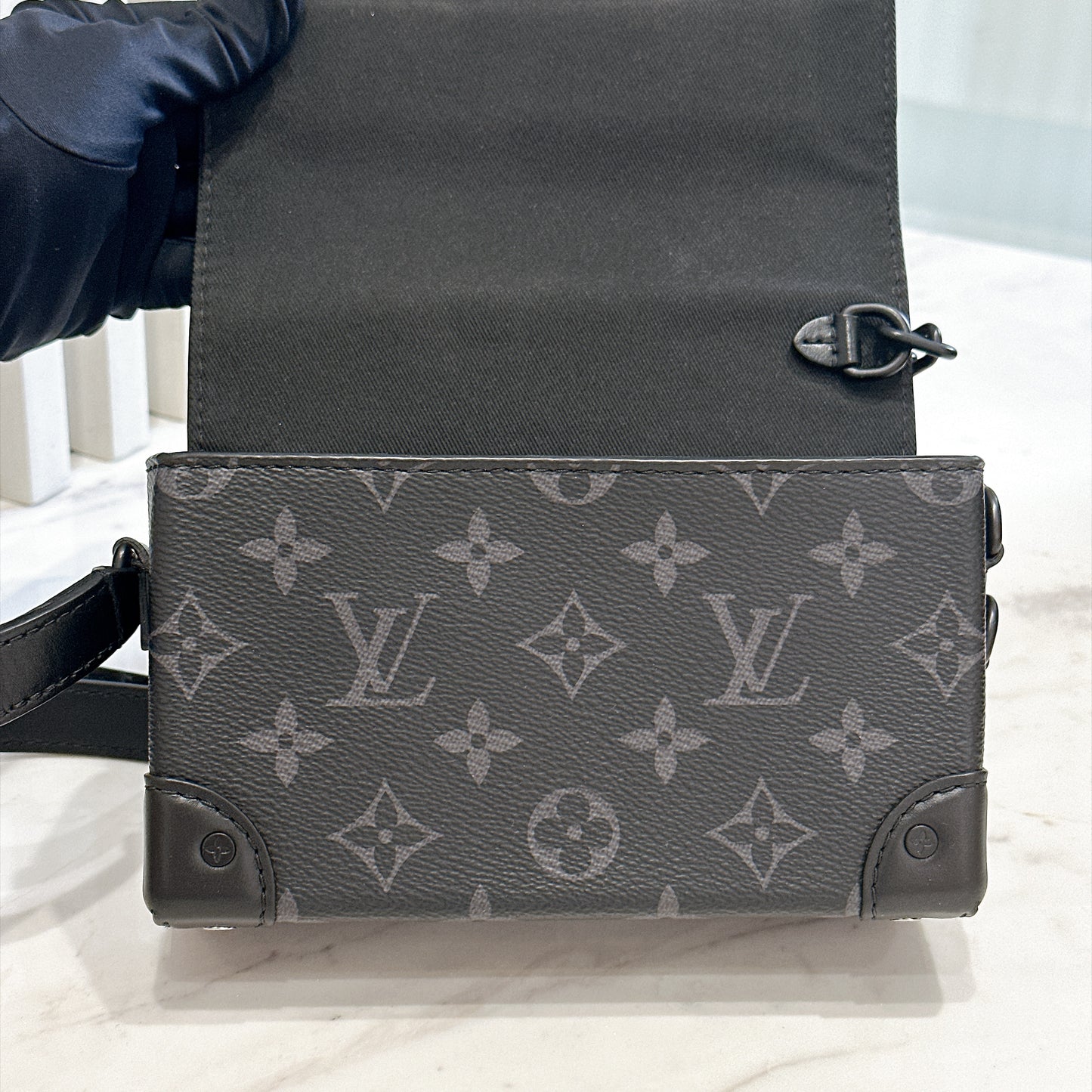 LV Steamer Wearable Wallet in Monogram Eclipse