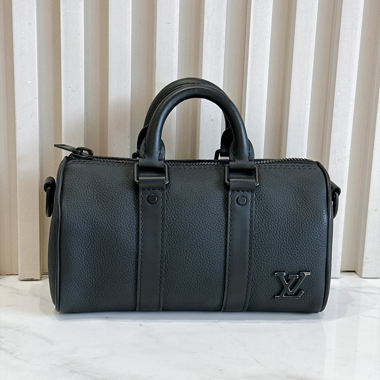 LV Keepall XS in Black Aerogram