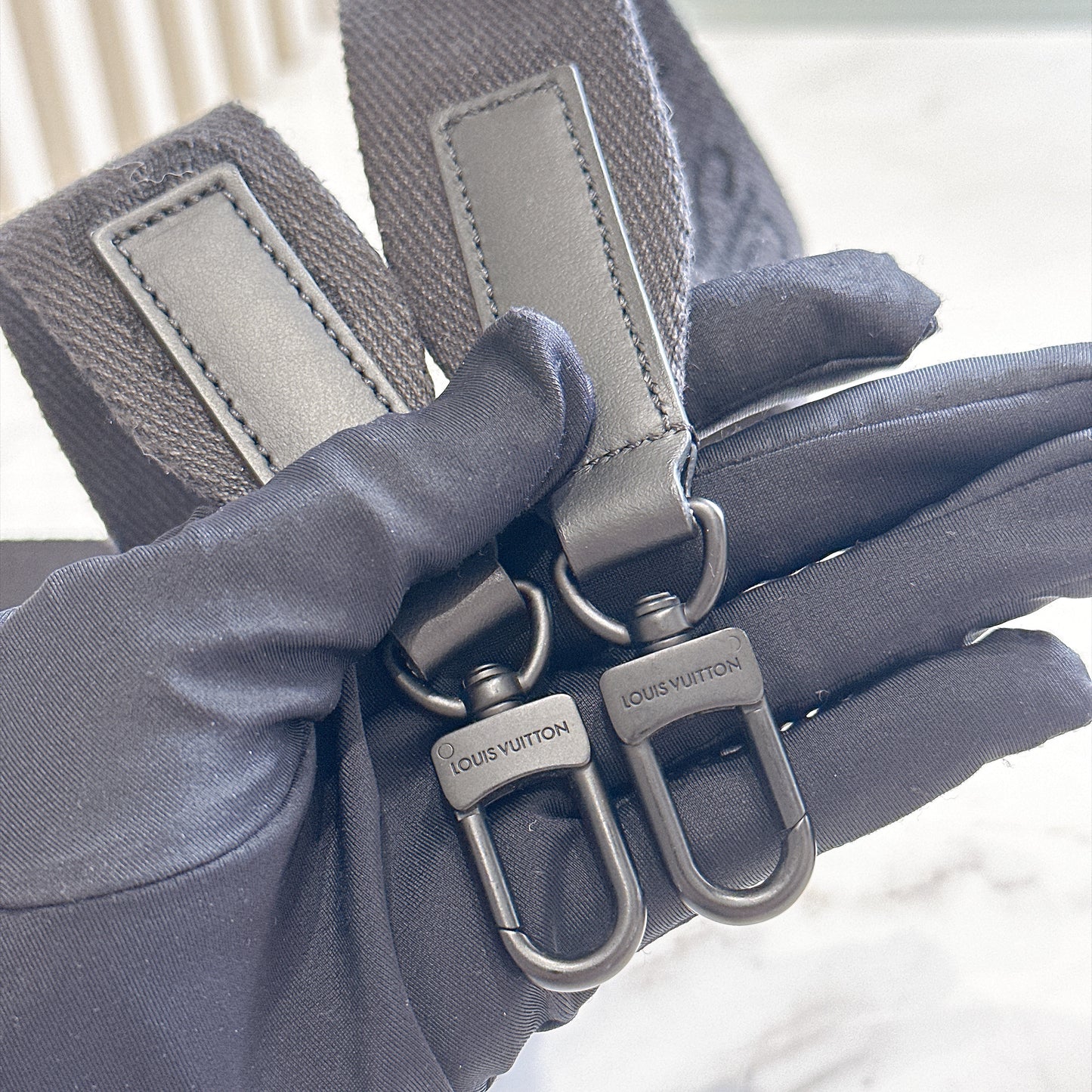 LV Keepall XS in Black Aerogram