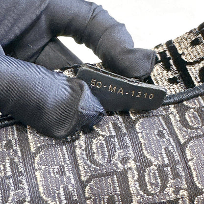 Dior Large Book Tote in Blue in Embroidered Velvet