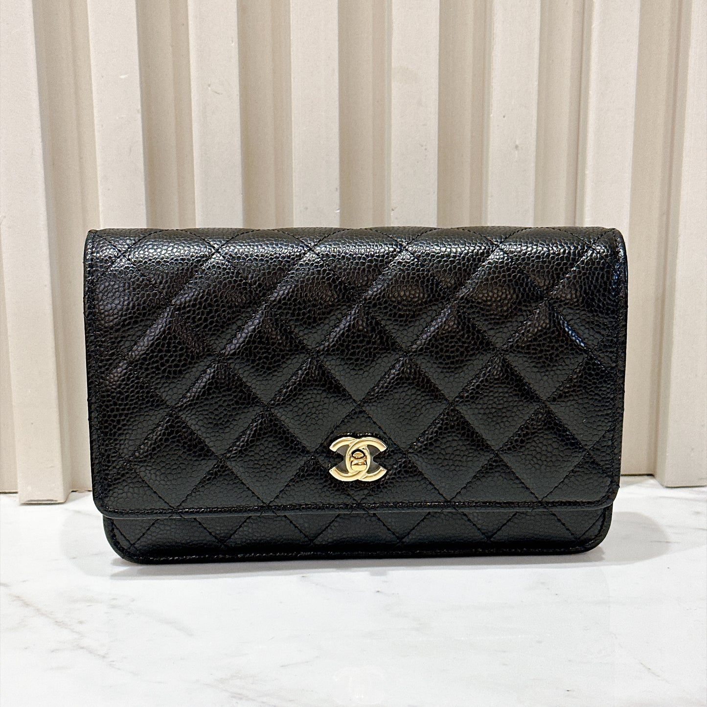 Chanel Turn Lock CC WOC in Black GHW
