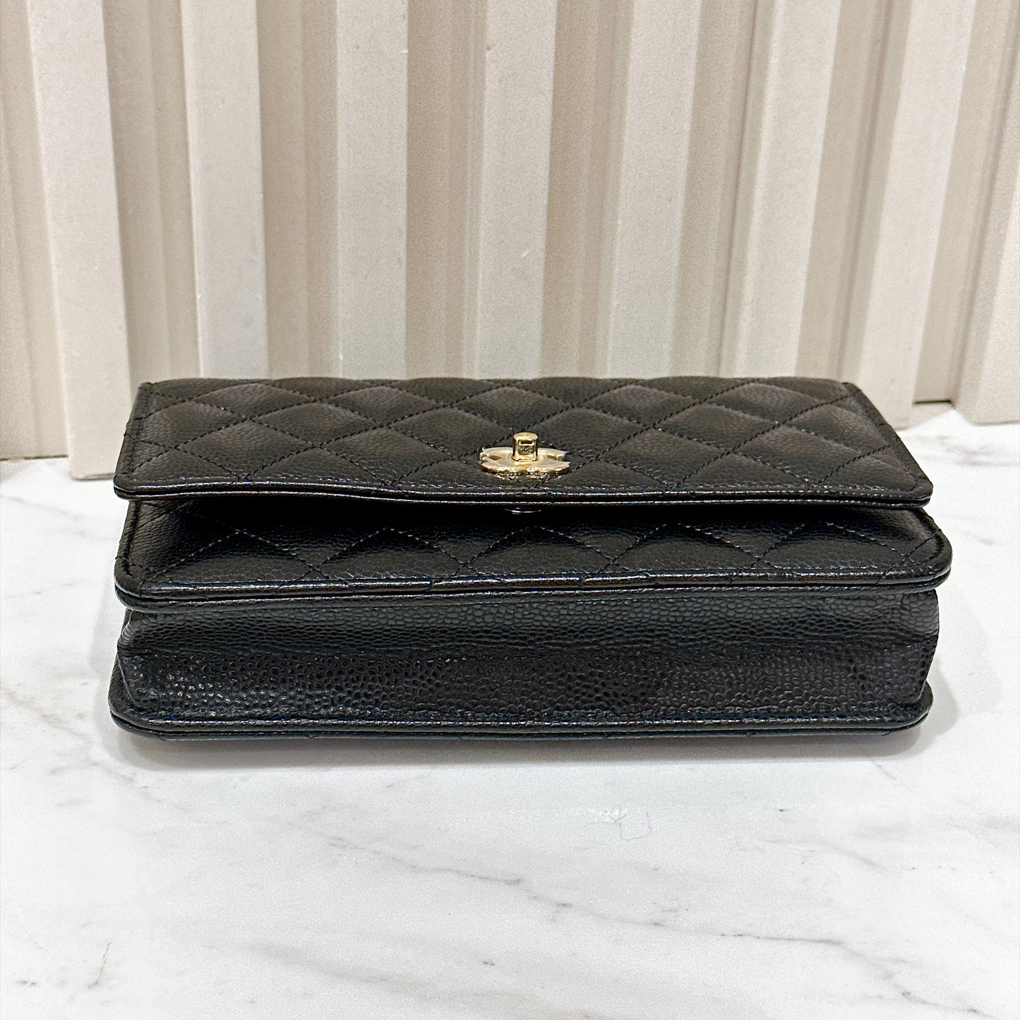 Chanel Turn Lock CC WOC in Black GHW