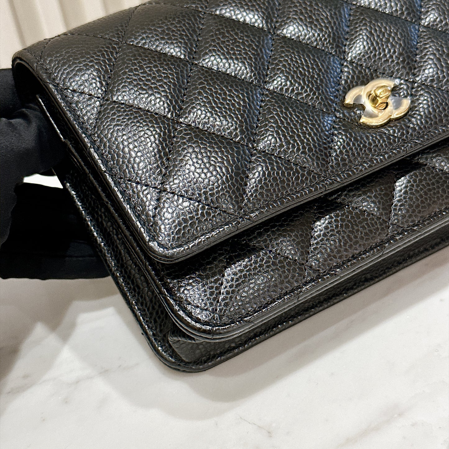 Chanel Turn Lock CC WOC in Black GHW