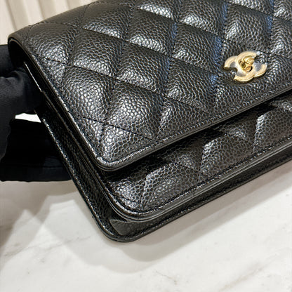 Chanel Turn Lock CC WOC in Black GHW