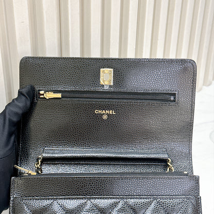 Chanel Turn Lock CC WOC in Black GHW