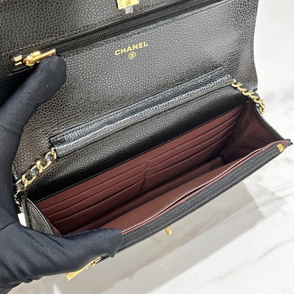 Chanel Turn Lock CC WOC in Black GHW