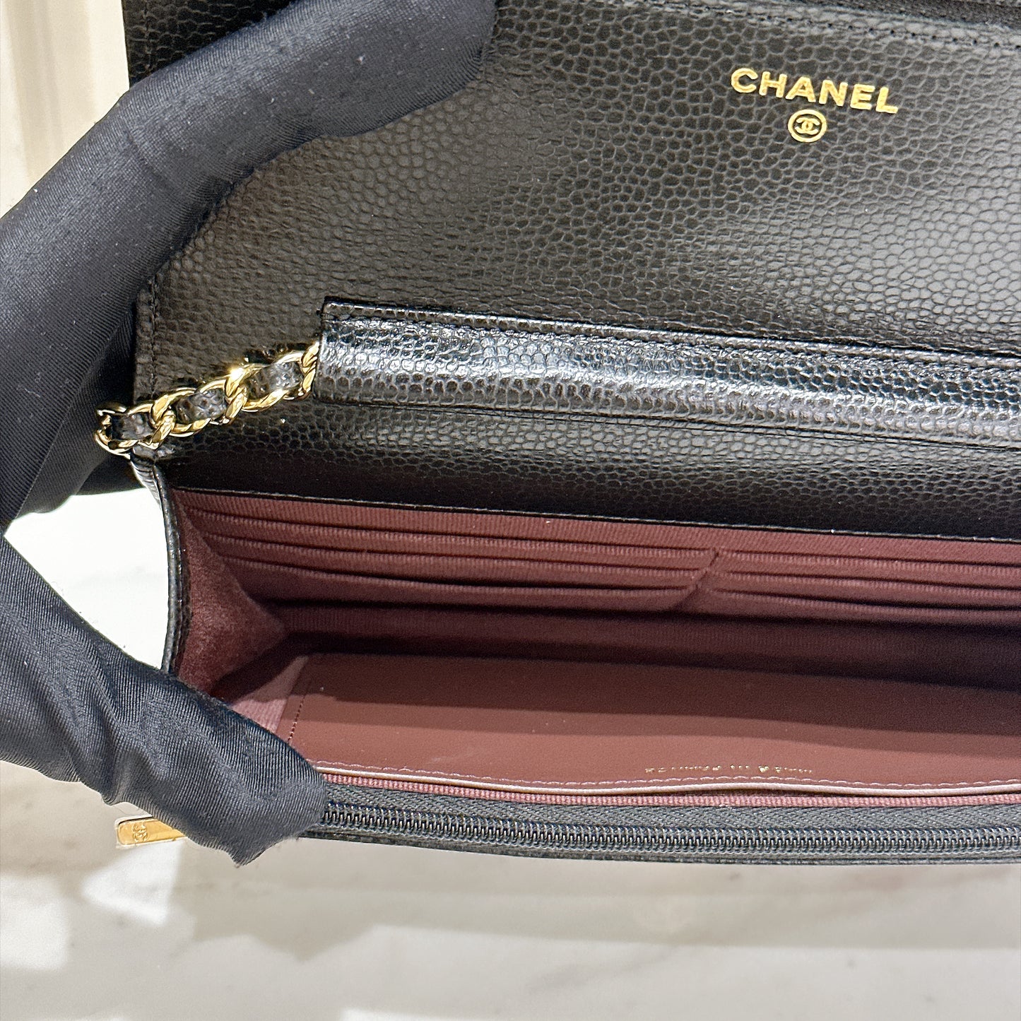 Chanel Turn Lock CC WOC in Black GHW
