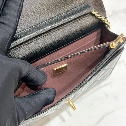 Chanel Turn Lock CC WOC in Black GHW