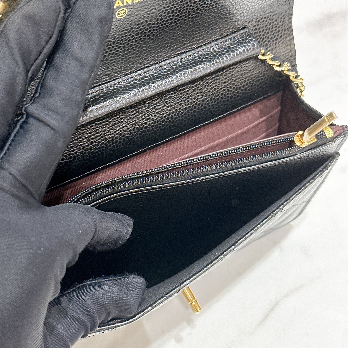 Chanel Turn Lock CC WOC in Black GHW