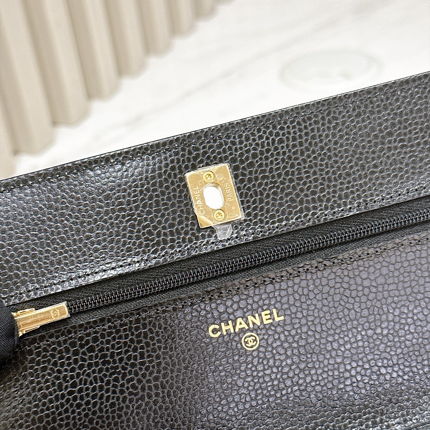 Chanel Turn Lock CC WOC in Black GHW